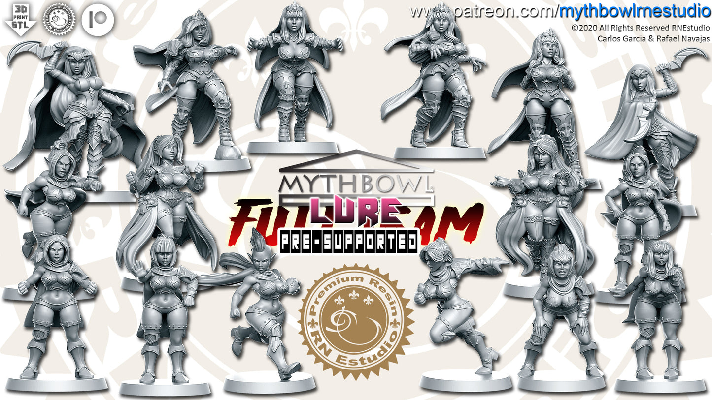 Lure Dark Elf Amazons Fantasy Football Team by RN Studios for Tabletop Games, Dioramas and Statues