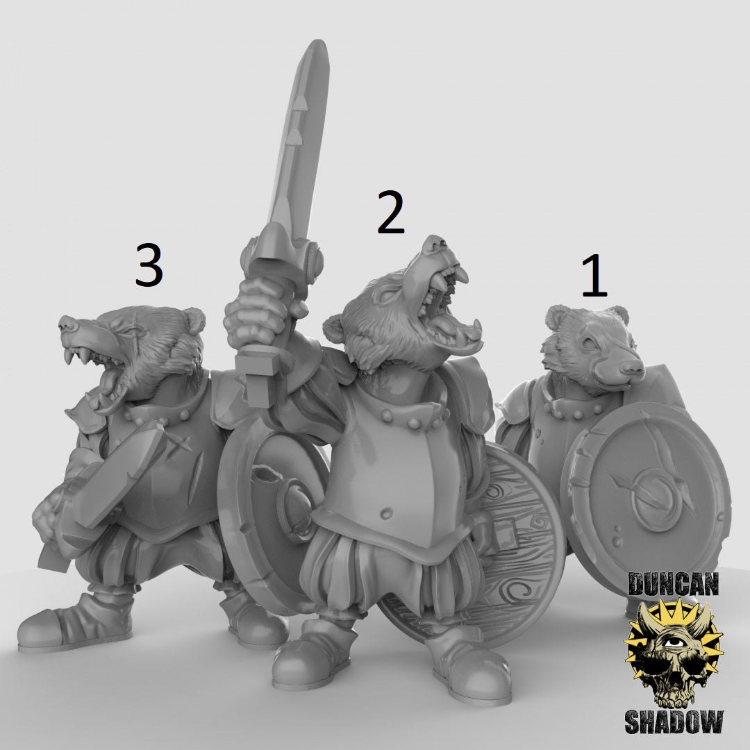 Badger Folk Warrior Knight by Duncan Shadow Luca for Tabletop Games, Dioramas and Statues, Available in 15mm, 28mm, 32mm, 32mm heroic, 54mm and 75mm Statue Scale