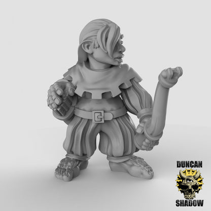 Female Halfling with Bow Archer Bandit Ranger by Duncan Shadow Luca for Tabletop Games, Dioramas and Statues, Available in 15mm, 28mm, 32mm, 32mm heroic, 54mm and 75mm Statue Scale