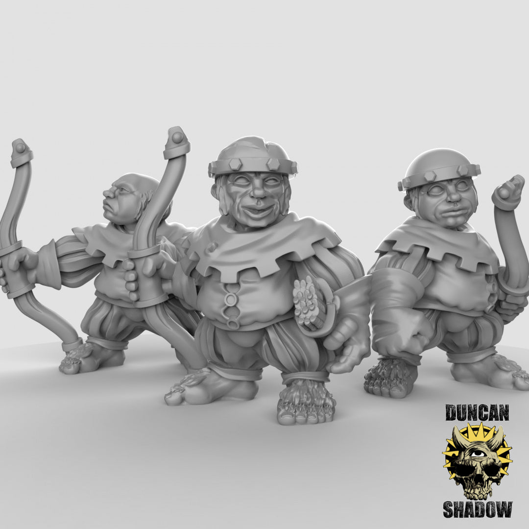 Male Halfling with Bow Archer Bandit Ranger by Duncan Shadow Luca for Tabletop Games, Dioramas and Statues, Available in 15mm, 28mm, 32mm, 32mm heroic, 54mm and 75mm Statue Scale