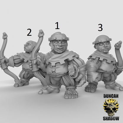 Male Halfling with Bow Archer Bandit Ranger by Duncan Shadow Luca for Tabletop Games, Dioramas and Statues, Available in 15mm, 28mm, 32mm, 32mm heroic, 54mm and 75mm Statue Scale