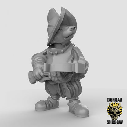 Badger Folk Crossbow Warrior Knight by Duncan Shadow Luca for Tabletop Games, Dioramas and Statues, Available in 15mm, 28mm, 32mm, 32mm heroic, 54mm and 75mm Statue Scale