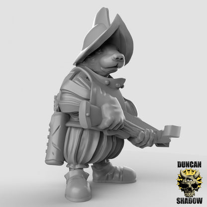 Badger Folk Crossbow Warrior Knight by Duncan Shadow Luca for Tabletop Games, Dioramas and Statues, Available in 15mm, 28mm, 32mm, 32mm heroic, 54mm and 75mm Statue Scale