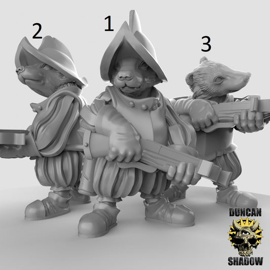 Badger Folk Crossbow Warrior Knight by Duncan Shadow Luca for Tabletop Games, Dioramas and Statues, Available in 15mm, 28mm, 32mm, 32mm heroic, 54mm and 75mm Statue Scale