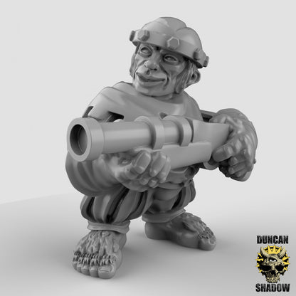 Male Halfling with Rifle Bandit Ranger Gunner by Duncan Shadow Luca for Tabletop Games, Dioramas and Statues, Available in 15mm, 28mm, 32mm, 32mm heroic, 54mm and 75mm Statue Scale