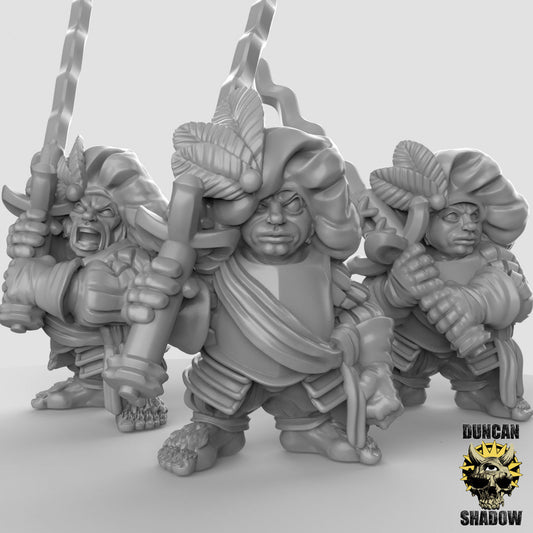 Male Halfling with Great Sword Warrior Knight by Duncan Shadow Luca for Tabletop Games, Dioramas and Statues, Available in 15mm, 28mm, 32mm, 32mm heroic, 54mm and 75mm Statue Scale