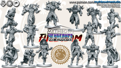 Vengeance High and Dark Elf Fantasy Football Team by RN Studios for Tabletop Games, Dioramas and Statues