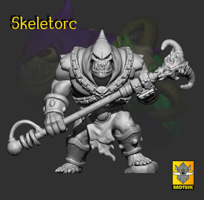 Skeletorc Orc Greenskin Leader Sculpted by Avatars of War Miniatures for Tabletop Games, Dioramas and Statues