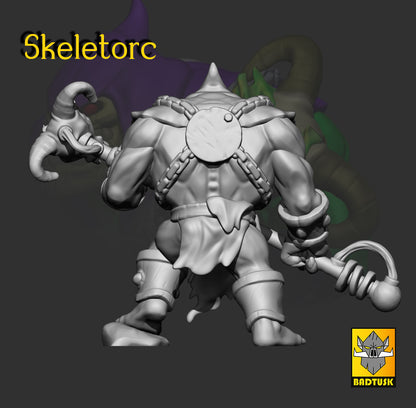 Skeletorc Orc Greenskin Leader Sculpted by Avatars of War Miniatures for Tabletop Games, Dioramas and Statues